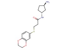 N-[rel-(1R,3R)-3-aminocyclopentyl]-3-(2,3-dihydro-1,4-benzodioxin-6-ylthio)propanamide hydrochloride