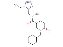 1-(cyclohexylmethyl)-N-[(4-ethyl-4H-1,2,4-triazol-3-yl)methyl]-N-methyl-6-oxo-3-piperidinecarboxamide