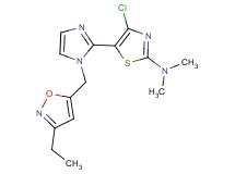 4-chloro-5-{1-[(3-ethylisoxazol-5-yl)methyl]-1H-imidazol-2-yl}-N,N-dimethyl-1,3-thiazol-2-amine