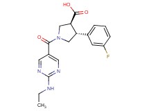(3S*,4R*)-1-{[2-(ethylamino)pyrimidin-5-yl]carbonyl}-4-(3-fluorophenyl)pyrrolidine-3-carboxylic acid