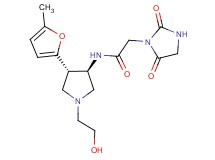 2-(2,5-dioxo-1-imidazolidinyl)-N-[(3R*,4S*)-1-(2-hydroxyethyl)-4-(5-methyl-2-furyl)-3-pyrrolidinyl]acetamide