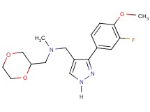 (1,4-dioxan-2-ylmethyl){[3-(3-fluoro-4-methoxyphenyl)-1H-pyrazol-4-yl]methyl}methylamine