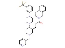 2-[3-((3S*,4R*)-1-(3-pyridinylmethyl)-4-{4-[3-(trifluoromethyl)phenyl]-1-piperazinyl}-3-piperidinyl)propanoyl]-1,2,3,4-tetrahydroisoquinoline
