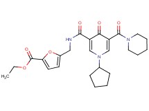 ethyl 5-[({[1-cyclopentyl-4-oxo-5-(1-piperidinylcarbonyl)-1,4-dihydro-3-pyridinyl]carbonyl}amino)methyl]-2-furoate