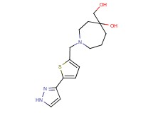 4-(hydroxymethyl)-1-{[5-(1H-pyrazol-3-yl)-2-thienyl]methyl}-4-azepanol