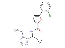 5-(2-chlorophenyl)-N-[cyclopropyl(1-ethyl-1H-1,2,4-triazol-5-yl)methyl]-2-furamide