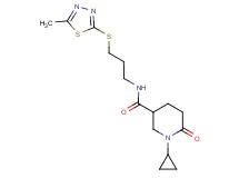 1-cyclopropyl-N-{3-[(5-methyl-1,3,4-thiadiazol-2-yl)thio]propyl}-6-oxo-3-piperidinecarboxamide