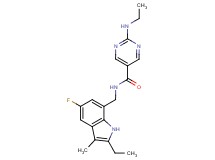 2-(ethylamino)-N-[(2-ethyl-5-fluoro-3-methyl-1H-indol-7-yl)methyl]pyrimidine-5-carboxamide