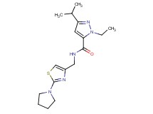 1-ethyl-3-isopropyl-N-{[2-(1-pyrrolidinyl)-1,3-thiazol-4-yl]methyl}-1H-pyrazole-5-carboxamide