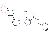 1-[4-(1,3-benzodioxol-5-yl)-2-pyrimidinyl]-N-benzyl-5-cyclopropyl-1H-pyrazole-4-carboxamide