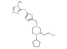 2-[1-cyclopentyl-4-({5-[(4-methyl-4H-1,2,4-triazol-3-yl)thio]-2-furyl}methyl)-2-piperazinyl]ethanol