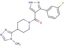 1-{[3-(3-fluorophenyl)-1H-pyrazol-4-yl]carbonyl}-4-(4-methyl-4H-1,2,4-triazol-3-yl)piperidine