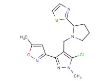 3-(5-chloro-1-methyl-4-{[2-(1,3-thiazol-2-yl)pyrrolidin-1-yl]methyl}-1H-pyrazol-3-yl)-5-methylisoxazole