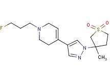 1-(3-fluoropropyl)-4-[1-(3-methyl-1,1-dioxidotetrahydro-3-thienyl)-1H-pyrazol-4-yl]-1,2,3,6-tetrahydropyridine