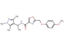 2-[(4-methoxyphenoxy)methyl]-N-[1-(1,3,5-trimethyl-1H-pyrazol-4-yl)ethyl]-1,3-oxazole-4-carboxamide