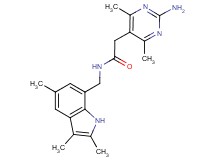 2-(2-amino-4,6-dimethylpyrimidin-5-yl)-N-[(2,3,5-trimethyl-1H-indol-7-yl)methyl]acetamide