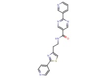 2-(3-pyridinyl)-N-{2-[2-(4-pyridinyl)-1,3-thiazol-4-yl]ethyl}-5-pyrimidinecarboxamide