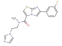 6-(3-fluorophenyl)-N-[2-(1H-imidazol-1-yl)ethyl]-N-methylimidazo[2,1-b][1,3]thiazole-3-carboxamide