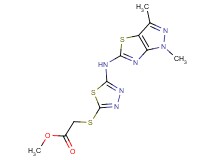 methyl ({5-[(1,3-dimethyl-1H-pyrazolo[3,4-d][1,3]thiazol-5-yl)amino]-1,3,4-thiadiazol-2-yl}thio)acetate