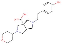 (3aS*,6aS*)-2-[2-(4-hydroxyphenyl)ethyl]-5-(tetrahydro-2H-pyran-4-yl)hexahydropyrrolo[3,4-c]pyrrole-3a(1H)-carboxylic acid
