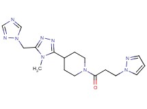 4-[4-methyl-5-(1H-1,2,4-triazol-1-ylmethyl)-4H-1,2,4-triazol-3-yl]-1-[3-(1H-pyrazol-1-yl)propanoyl]piperidine