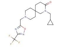 2-(cyclopropylmethyl)-9-{[3-(trifluoromethyl)-1,2,4-oxadiazol-5-yl]methyl}-2,9-diazaspiro[5.5]undecan-3-one