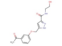 5-[(3-acetylphenoxy)methyl]-N-(2-hydroxyethyl)-1H-pyrazole-3-carboxamide