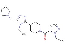 1-[(1-ethyl-1H-pyrazol-5-yl)carbonyl]-4-[4-ethyl-5-(pyrrolidin-1-ylmethyl)-4H-1,2,4-triazol-3-yl]piperidine