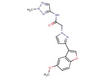 2-[3-(5-methoxy-1-benzofuran-3-yl)-1H-pyrazol-1-yl]-N-(2-methyl-2H-1,2,3-triazol-4-yl)acetamide