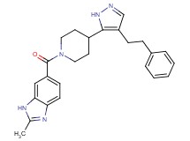 2-methyl-6-({4-[4-(2-phenylethyl)-1H-pyrazol-5-yl]-1-piperidinyl}carbonyl)-1H-benzimidazole