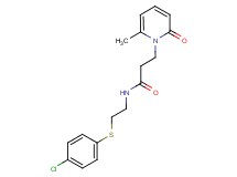 N-{2-[(4-chlorophenyl)thio]ethyl}-3-(6-methyl-2-oxopyridin-1(2H)-yl)propanamide