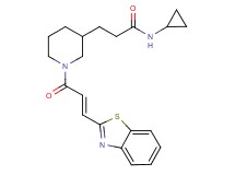 3-{1-[(2E)-3-(1,3-benzothiazol-2-yl)-2-propenoyl]-3-piperidinyl}-N-cyclopropylpropanamide
