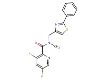 3,5-difluoro-N-methyl-N-[(2-phenyl-1,3-thiazol-4-yl)methyl]-2-pyridinecarboxamide