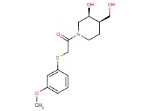 (3S*,4R*)-4-(hydroxymethyl)-1-{[(3-methoxyphenyl)thio]acetyl}-3-piperidinol