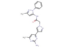 2-[4-(2-amino-6-methylpyrimidin-4-yl)-1H-pyrazol-1-yl]-N-(3-methyl-1-phenyl-1H-pyrazol-5-yl)acetamide