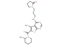 1-[3-({5-methyl-6-[(2-methyl-1-piperidinyl)carbonyl]thieno[2,3-d]pyrimidin-4-yl}amino)propyl]-2-pyrrolidinone