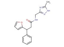 3-(2-furyl)-N-[(5-methyl-1H-1,2,4-triazol-3-yl)methyl]-3-phenylpropanamide