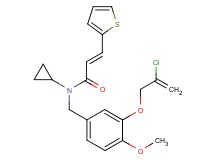 (2E)-N-{3-[(2-chloro-2-propen-1-yl)oxy]-4-methoxybenzyl}-N-cyclopropyl-3-(2-thienyl)acrylamide