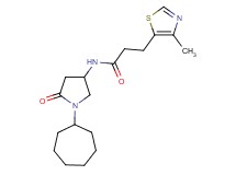 N-(1-cycloheptyl-5-oxo-3-pyrrolidinyl)-3-(4-methyl-1,3-thiazol-5-yl)propanamide