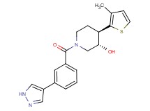 (3S*,4R*)-4-(3-methyl-2-thienyl)-1-[3-(1H-pyrazol-4-yl)benzoyl]piperidin-3-ol