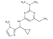 N~4~-[cyclopropyl(1-methyl-1H-imidazol-2-yl)methyl]-6-ethyl-N~2~,N~2~-dimethylpyrimidine-2,4-diamine