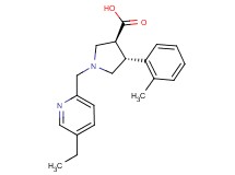 (3S*,4R*)-1-[(5-ethylpyridin-2-yl)methyl]-4-(2-methylphenyl)pyrrolidine-3-carboxylic acid