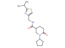 1-cyclopentyl-N-[(2-isopropyl-1,3-thiazol-4-yl)methyl]-6-oxo-3-piperidinecarboxamide