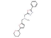 N-methyl-1-(5-phenyl-1,3,4-oxadiazol-2-yl)-N-{[5-(tetrahydro-2H-pyran-2-yl)-2-furyl]methyl}methanamine