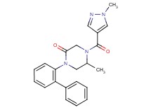 1-(2-biphenylyl)-5-methyl-4-[(1-methyl-1H-pyrazol-4-yl)carbonyl]-2-piperazinone