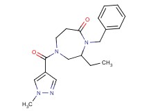4-benzyl-3-ethyl-1-[(1-methyl-1H-pyrazol-4-yl)carbonyl]-1,4-diazepan-5-one