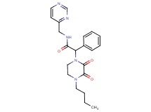2-(4-butyl-2,3-dioxopiperazin-1-yl)-2-phenyl-N-(pyrimidin-4-ylmethyl)acetamide