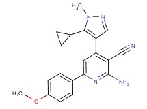 2-amino-4-(5-cyclopropyl-1-methyl-1H-pyrazol-4-yl)-6-(4-methoxyphenyl)nicotinonitrile