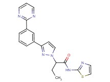 2-{3-[3-(2-pyrimidinyl)phenyl]-1H-pyrazol-1-yl}-N-1,3-thiazol-2-ylbutanamide