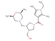 {(3R*,4R*)-4-{[(2R*,6S*)-2,6-dimethylmorpholin-4-yl]methyl}-1-[(1-ethyl-2,5-dimethyl-1H-pyrrol-3-yl)carbonyl]pyrrolidin-3-yl}methanol